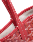 Pre-Loved Saint Louis Tote Goyardine Chevron Coated Canvas PM with Gold Hardware, Red