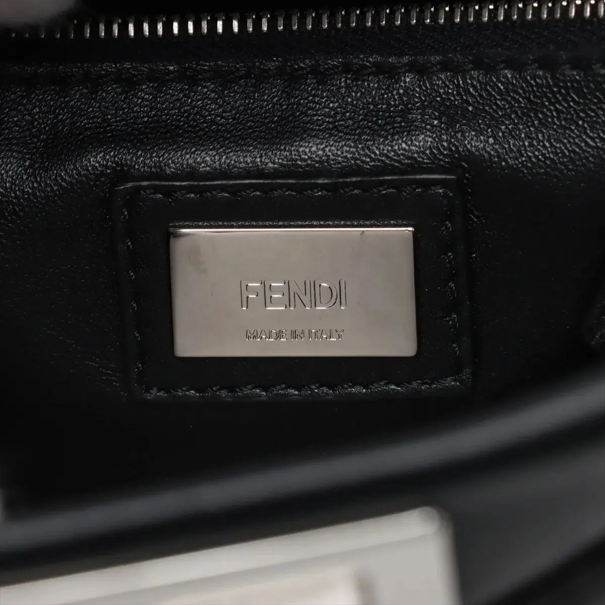 Pre-Loved Peekaboo Handbag Floral Leather Mini with Silver Hardware, Black