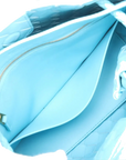 Pre-Loved Andiamo Handbag Intrecciato Leather Small with Gold Hardware, Light Blue