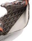 Pre-Loved Plumet Crossbody Bag Goyardine Chevron Coated Canvas with Silver Hardware, Black and Tan
