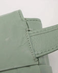 Pre-Loved Cassette Crossbody Bag Intrecciato Leather Mini with Silver Hardware, Sage Green