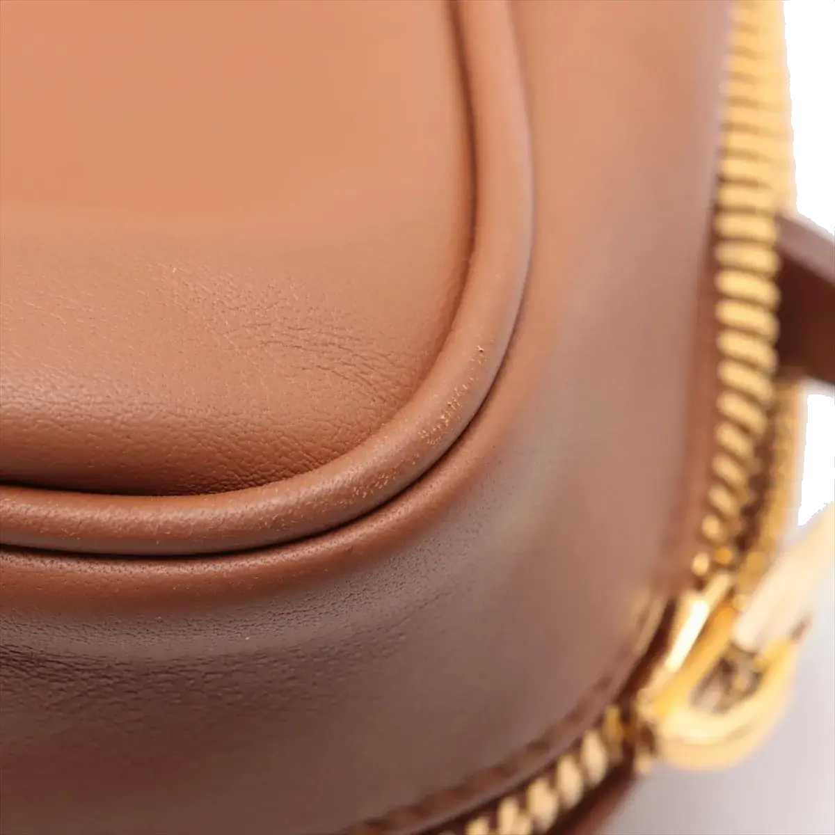 Pre-Loved Bowling Bag Handbag Leather with Gold Hardware, Brown