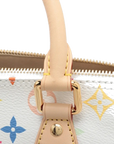 Pre-Loved Speedy Bandoulière Handbag Monogram Multicolore Coated Canvas 25 with Gold Hardware, White Multicolor
