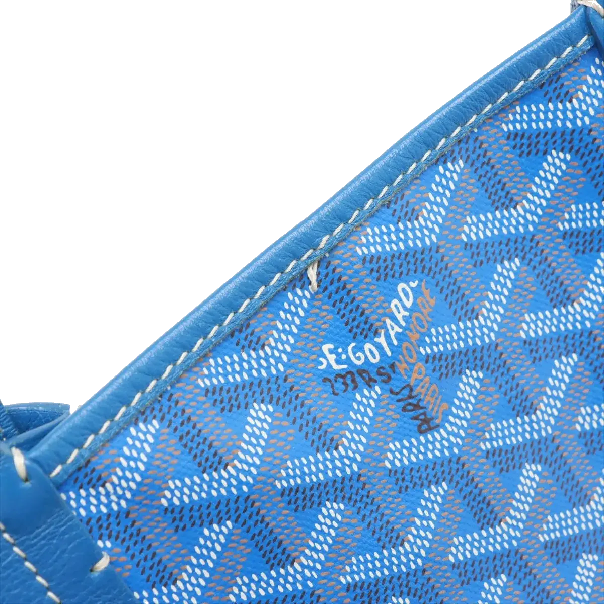 Pre-Loved Saint Louis Tote Goyardine Coated Canvas PM with Silver Hardware, Blue