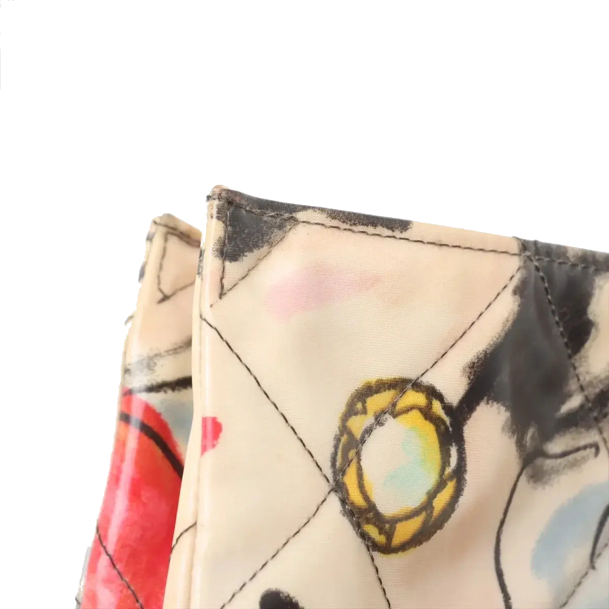 Pre-Loved Graffiti CC Tote Tote Quilted Coated Canvas with Gold Hardware, Multicolor