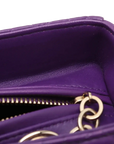 Pre-Loved Lady Dior Handbag Cannage Leather Large with Gold Hardware, Purple