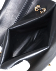 Pre-Loved Classic Double Flap Shoulder Bag Quilted Leather Medium with Gold Hardware, Black