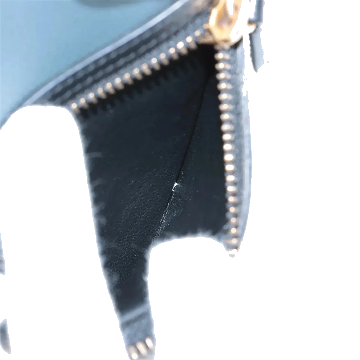 Pre-Loved Luggage Micro Tote Leather Micro with Gold Hardware, Light Blue, Teal Blue, and Black