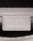 Pre-Loved Lady Dior Handbag Cannage Leather Large with Silver Hardware, Grey
