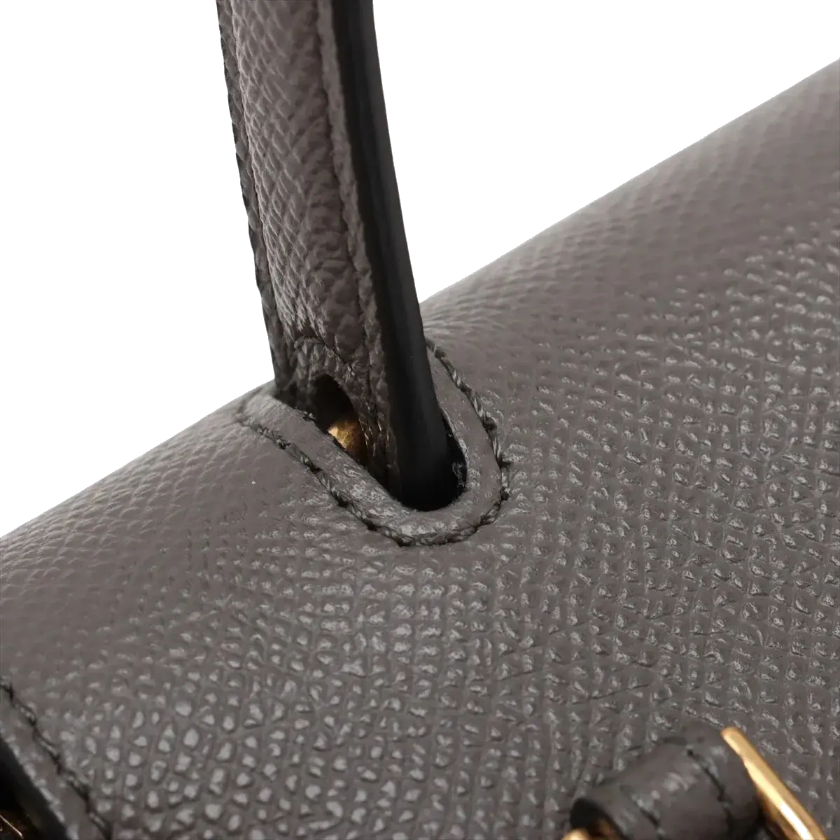 Pre-Loved Belt Bag Handbag Leather Micro with Gold Hardware, Gray
