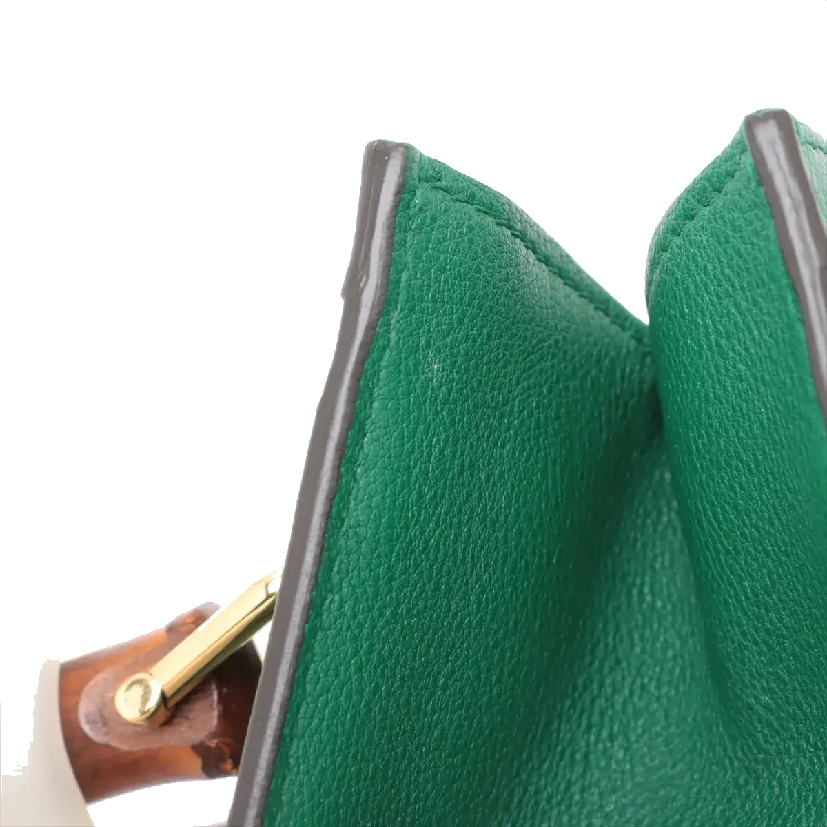 Pre-Loved Diana Bamboo Tote Leather Mini with Gold Hardware, Green