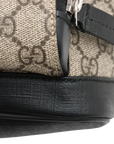 Pre-Loved GG Supreme Backpack GG Supreme Coated Canvas Small with Silver Hardware, Beige/Ebony