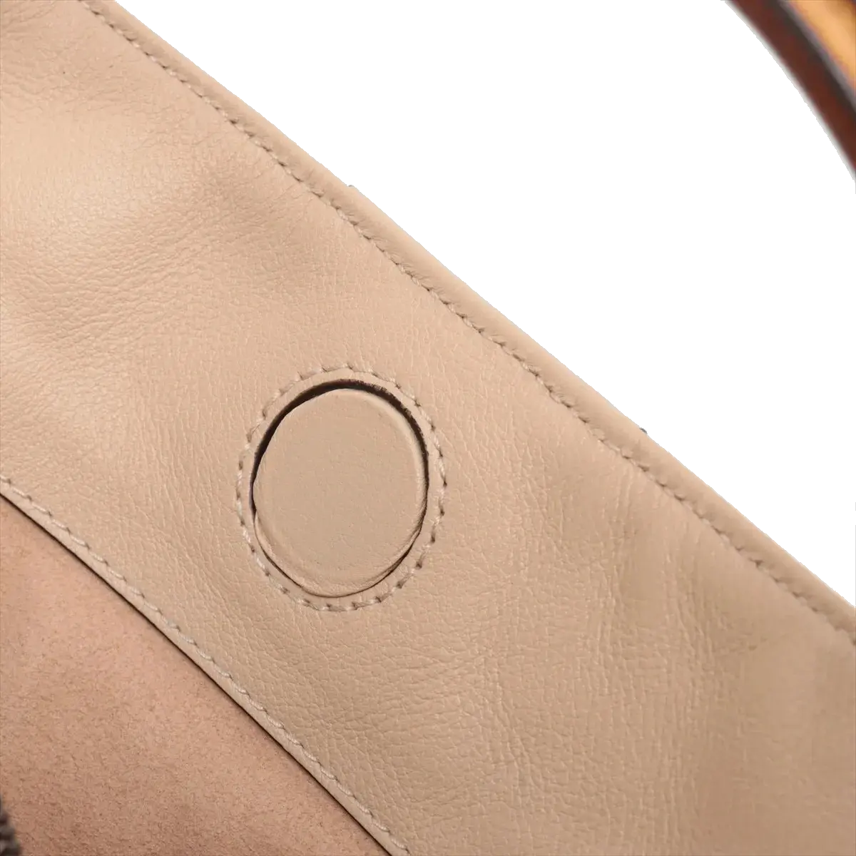Pre-Loved Diana Bamboo Shoulder Bag Leather Medium with Gold Hardware, Beige