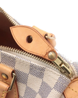 Pre-Loved Speedy Handbag Damier Coated Canvas 25 with Gold Hardware, Cream