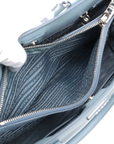 Pre-Loved Galleria Tote Leather Medium with Silver Hardware, Light Blue