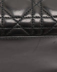 Pre-Loved Lady Dior Handbag Cannage Leather Large with Silver Hardware, Black