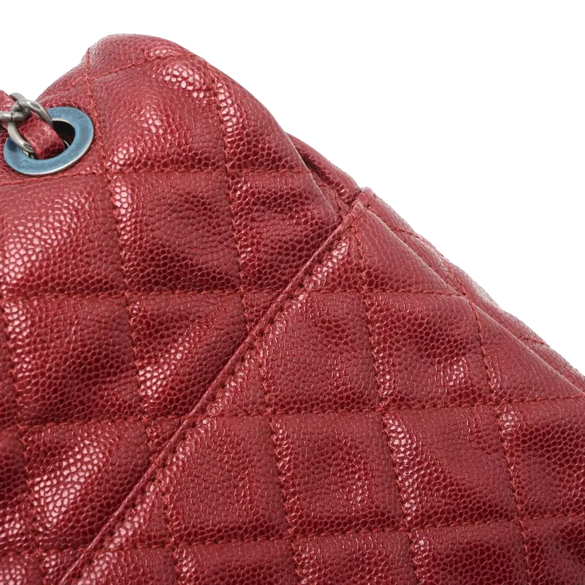 Pre-Loved Easy Flap Shoulder Bag Quilted Leather with Silver Hardware, Red