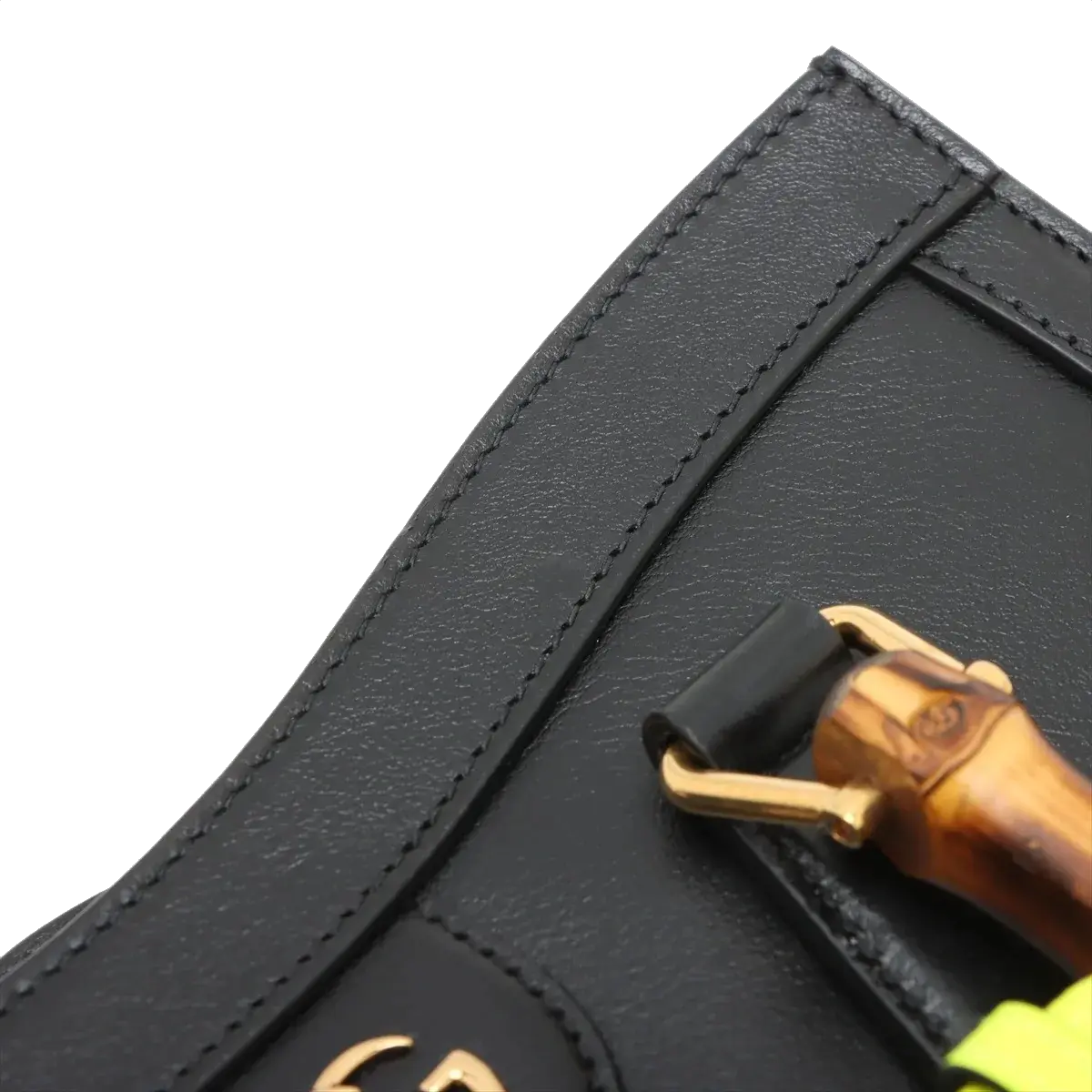 Pre-Loved Diana Bamboo Tote Leather Small with Gold Hardware, Black