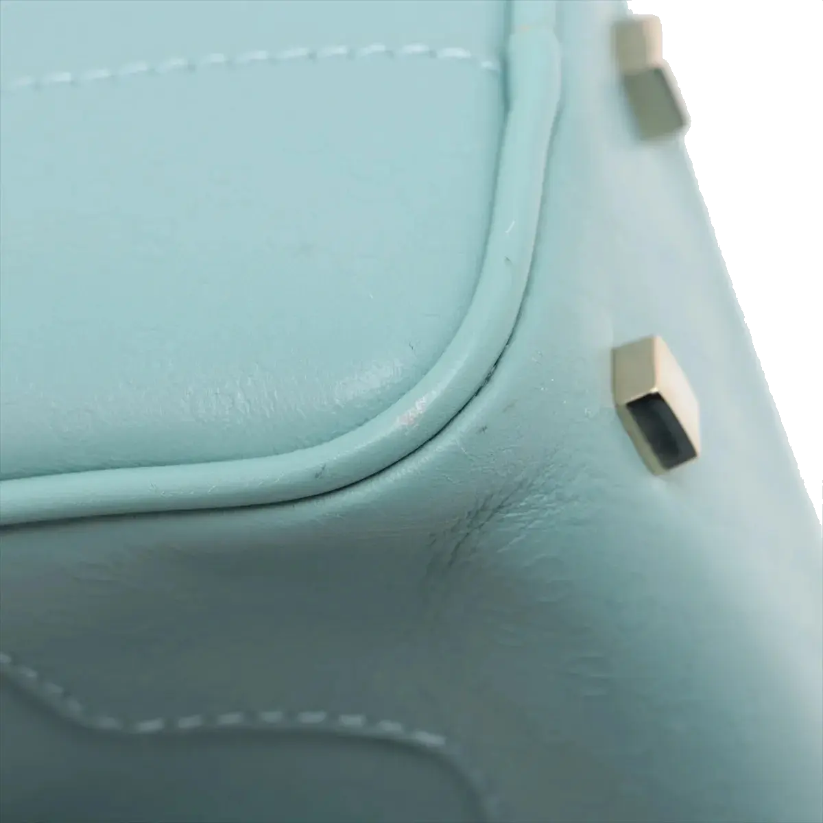 Pre-Loved Boston Handbag Microguccissima Leather Small with Gold Hardware, Light Blue