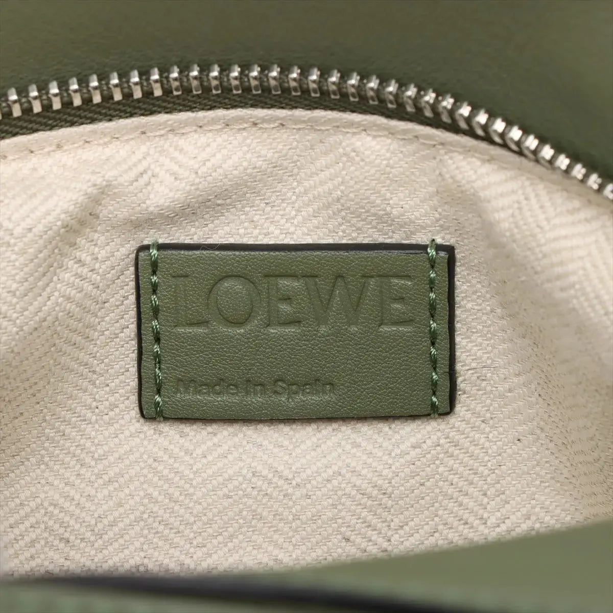 Pre-Loved Puzzle Handbag Leather Small with Silver Hardware, Green