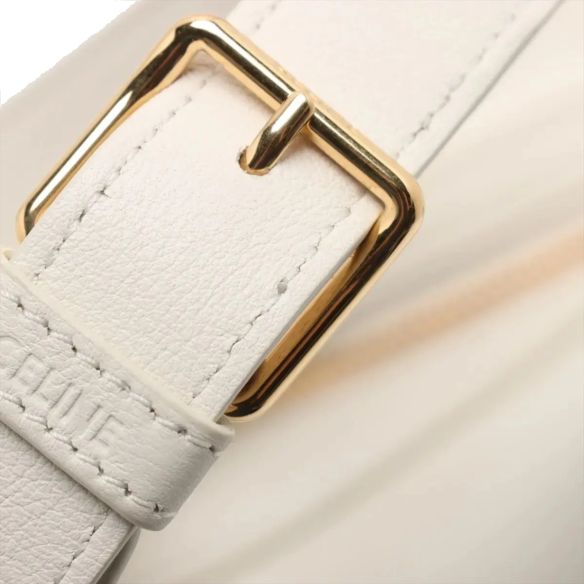 Pre-Loved Heritage Triomphe Hobo Shoulder Bag Leather with Gold Hardware, Cream