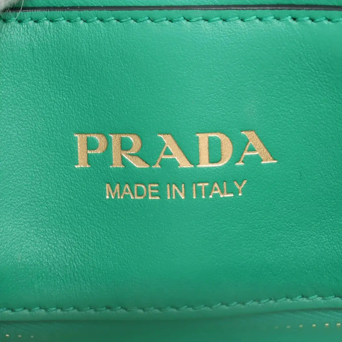 Pre-Loved Symbole Tote Triangle Leather Small with Gold Hardware, Green