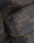 Pre-Loved Triomphe Backpack Triomphe Coated Canvas with Silver Hardware, Black and Brown