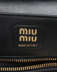 Pre-Loved Nappa Leather Shoulder Bag Leather with Gold Hardware, Black