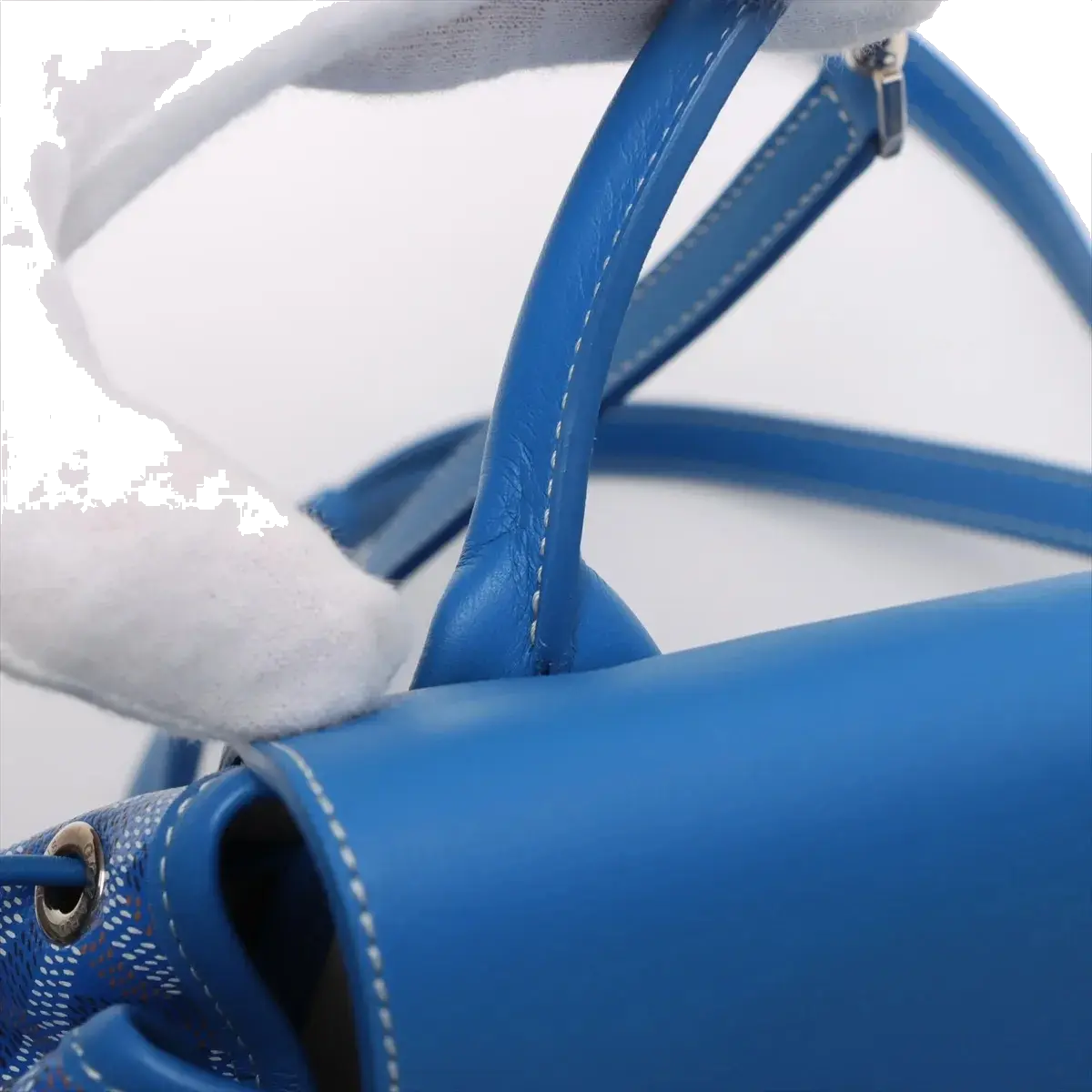 Pre-Loved Alpin Mini Backpack Goyardine Coated Canvas Mini with Silver Hardware, Blue