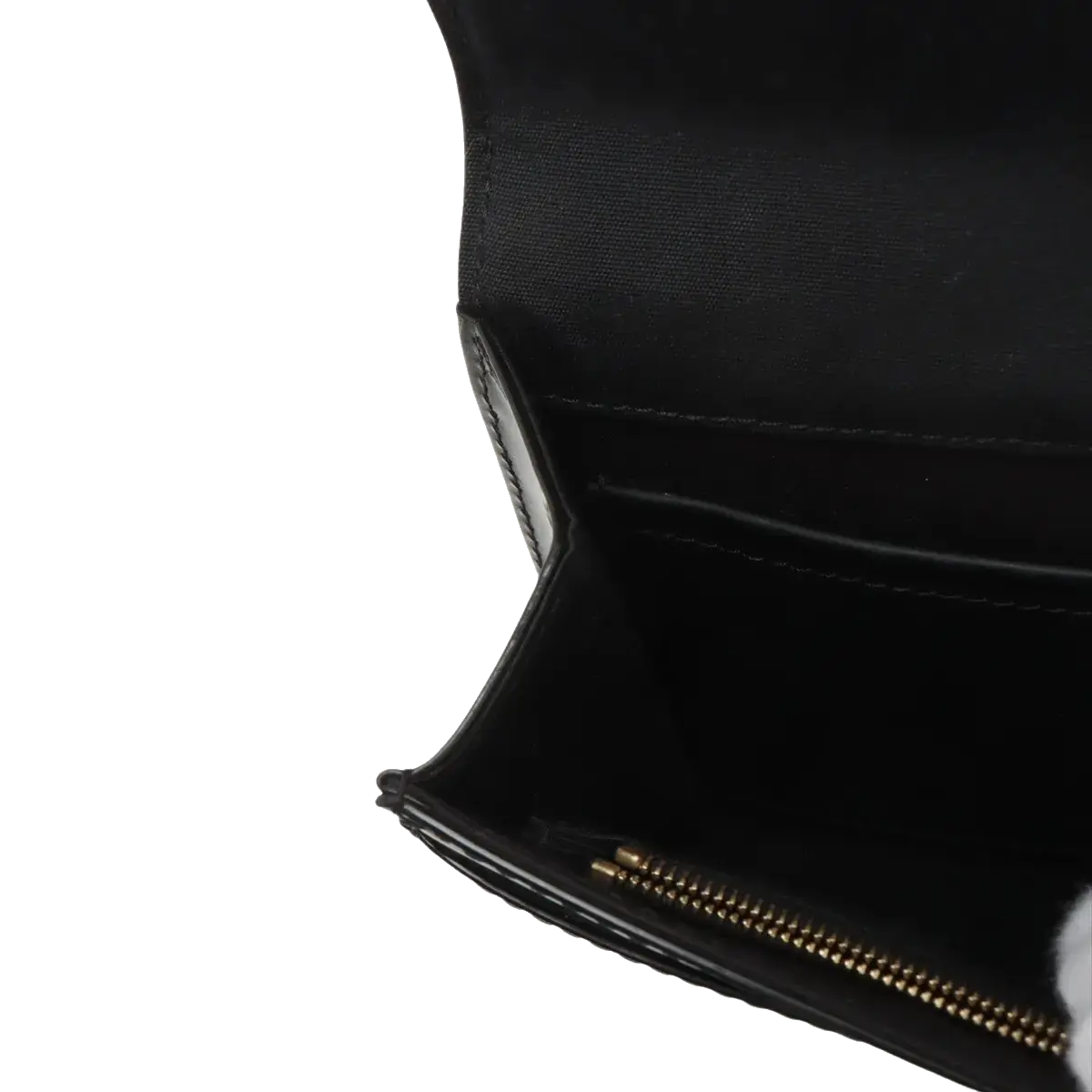 Pre-Loved Louise Clutch Patent Leather with Gold Hardware, Black
