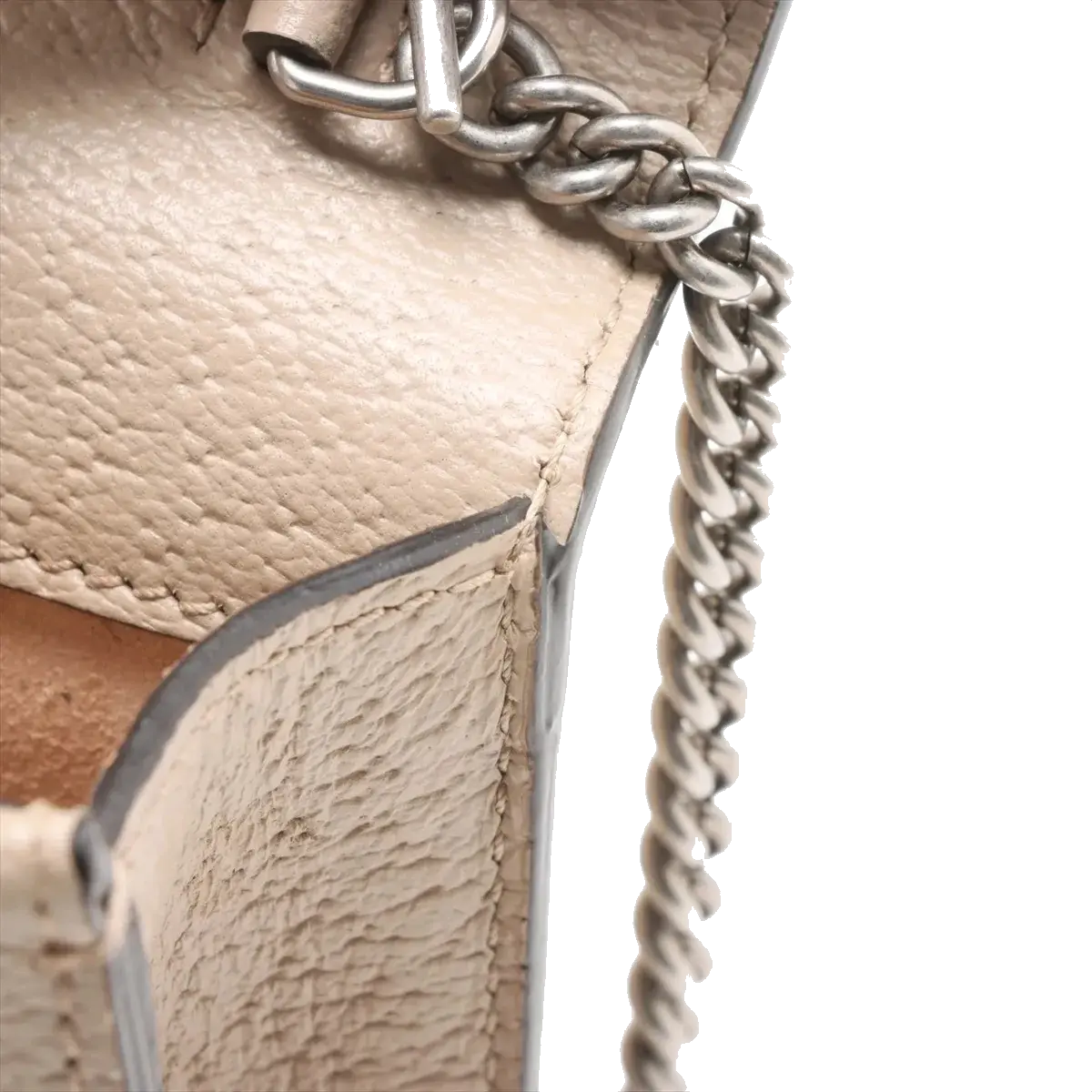 Pre-Loved Dionysus Crossbody Bag Monogram Coated Canvas Super Mini with Silver Hardware, Beige