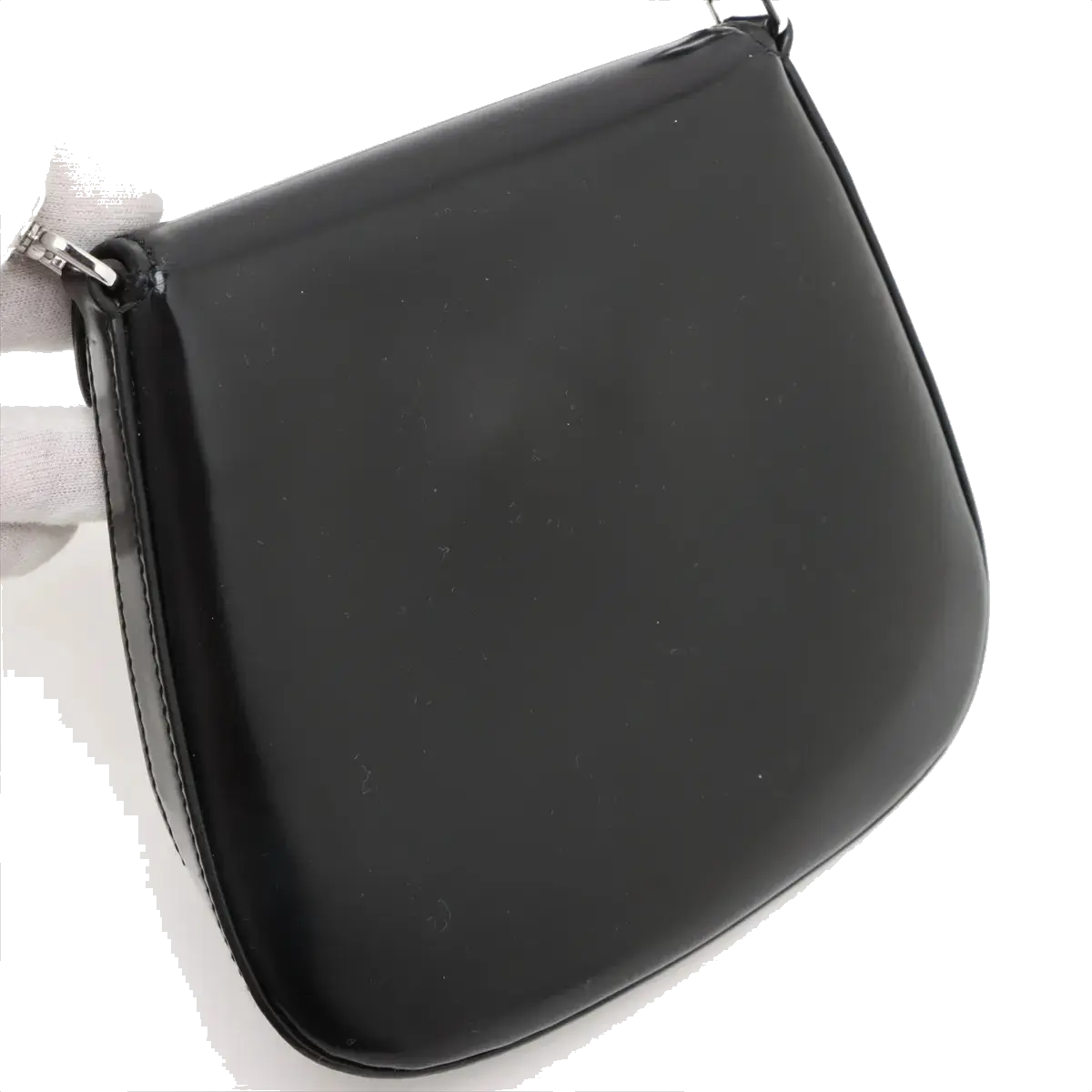 Pre-Loved Cleo Spazzolato Crossbody Bag Leather Small with Silver Hardware, Black