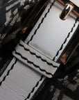 Pre-Loved Mamma Baguette Shoulder Bag Zucchino Coated Canvas with Gold Hardware, Black and Grey