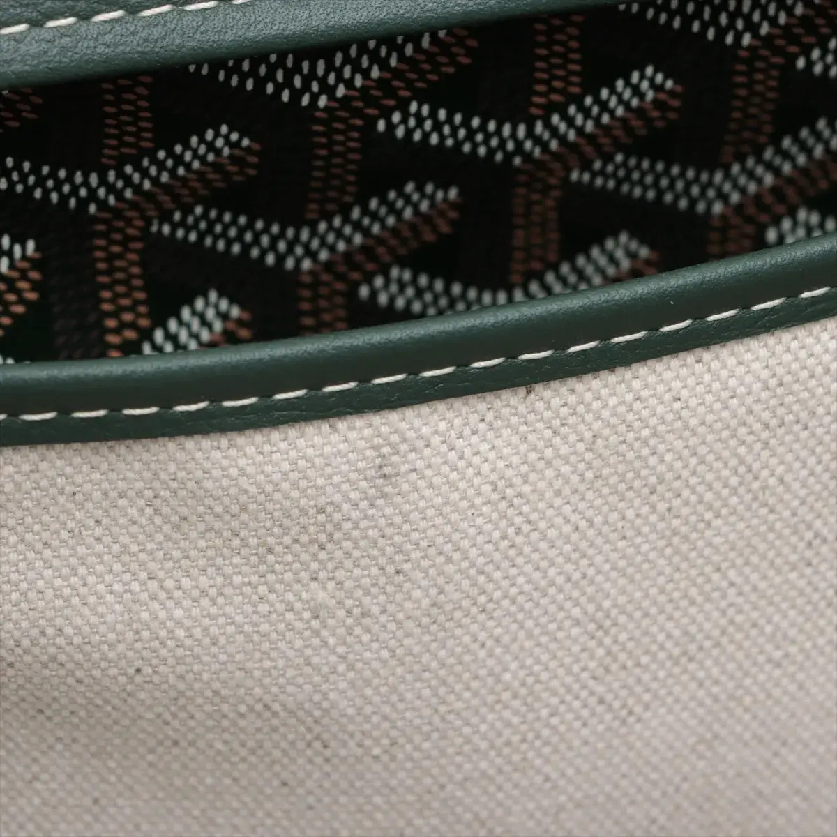 Pre-Loved Saïgon Souple Tote Goyardine Coated Canvas MM with Silver Hardware, Green