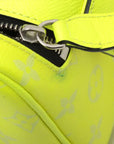 Pre-Loved Dopp Kit Pochette Monogram Coated Canvas with Silver Hardware, Neon Yellow