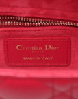 Pre-Loved Lady Dior Handbag Cannage Leather Medium with Gold Hardware, Pink