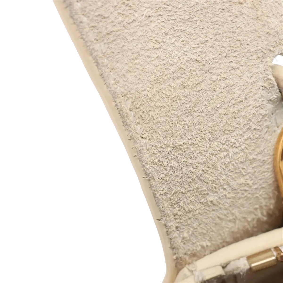 Pre-Loved Belt Bag Handbag Leather Micro with Gold Hardware, Cream