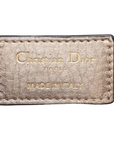 Pre-Loved Lady Dior Handbag Cannage Leather Mini with Gold Hardware, Metallic Champagne Gold