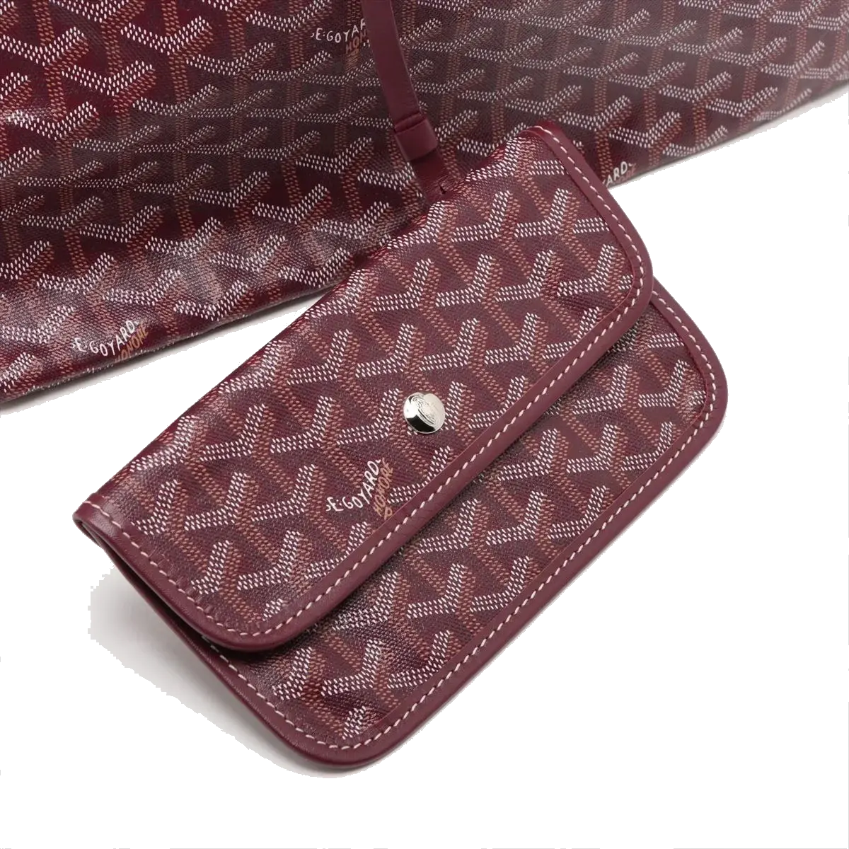 Pre-Loved Saint Louis Tote Goyardine Coated Canvas GM with Silver Hardware, Burgundy