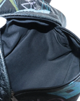 Pre-Loved Explorer Graffiti Backpack Graffiti Leather with Silver Hardware, Black
