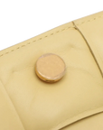Pre-Loved Chain Cassette Shoulder Bag Intrecciato Leather with Gold Hardware, Pale Yellow