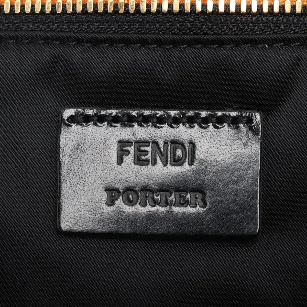 Pre-Loved Mamma Baguette (Fendi x Porter) Shoulder Bag Nylon Large with Gold Hardware, Black