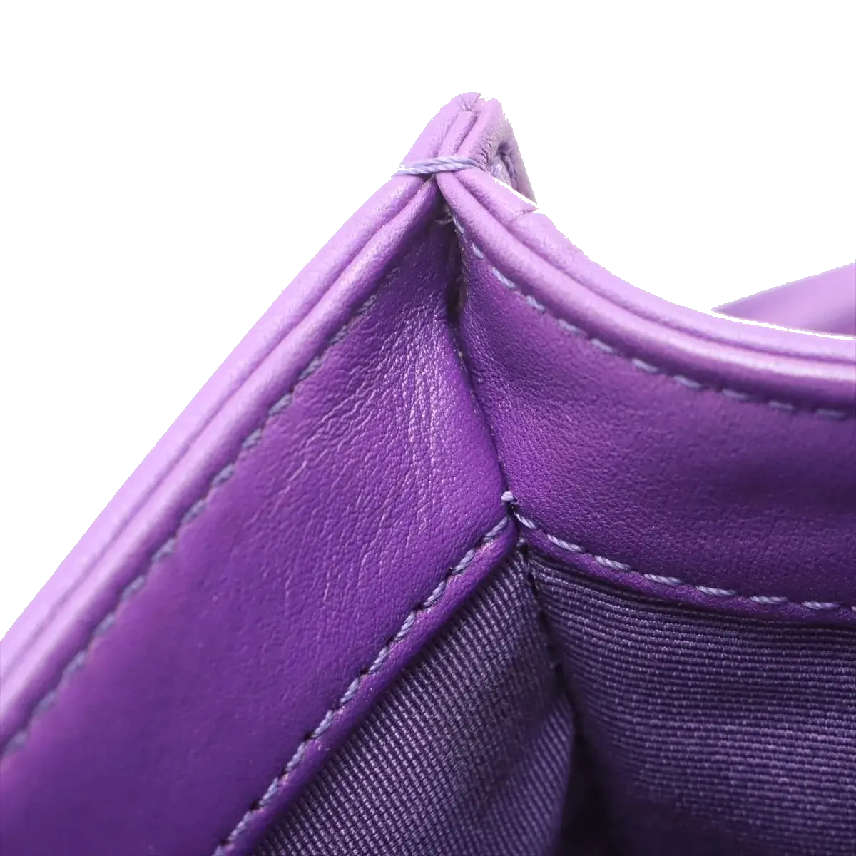 Pre-Loved Boy Shoulder Bag Quilted Leather Old Medium with Gold Hardware, Purple