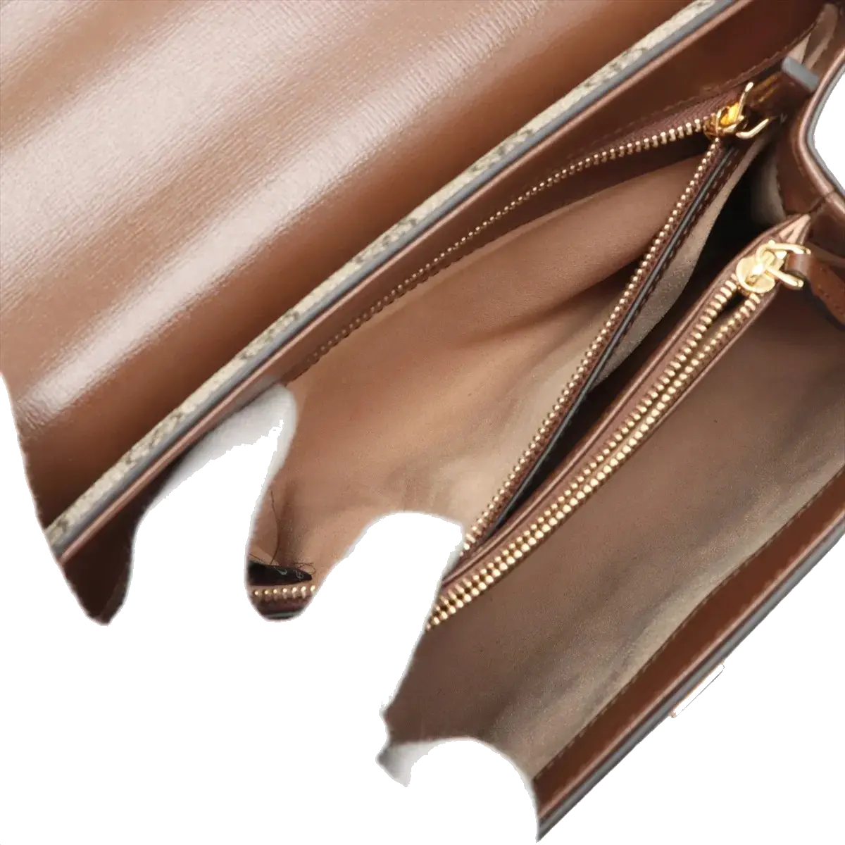 Pre-Loved Horsebit 1955 Handbag Monogram Coated Canvas with Gold Hardware, Beige/Brown