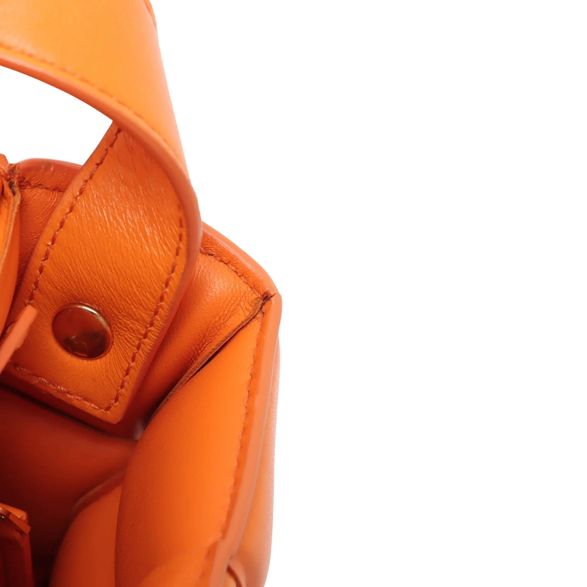 Pre-Loved Padded Cassette Crossbody Bag Intrecciato Leather with Gold Hardware, Orange