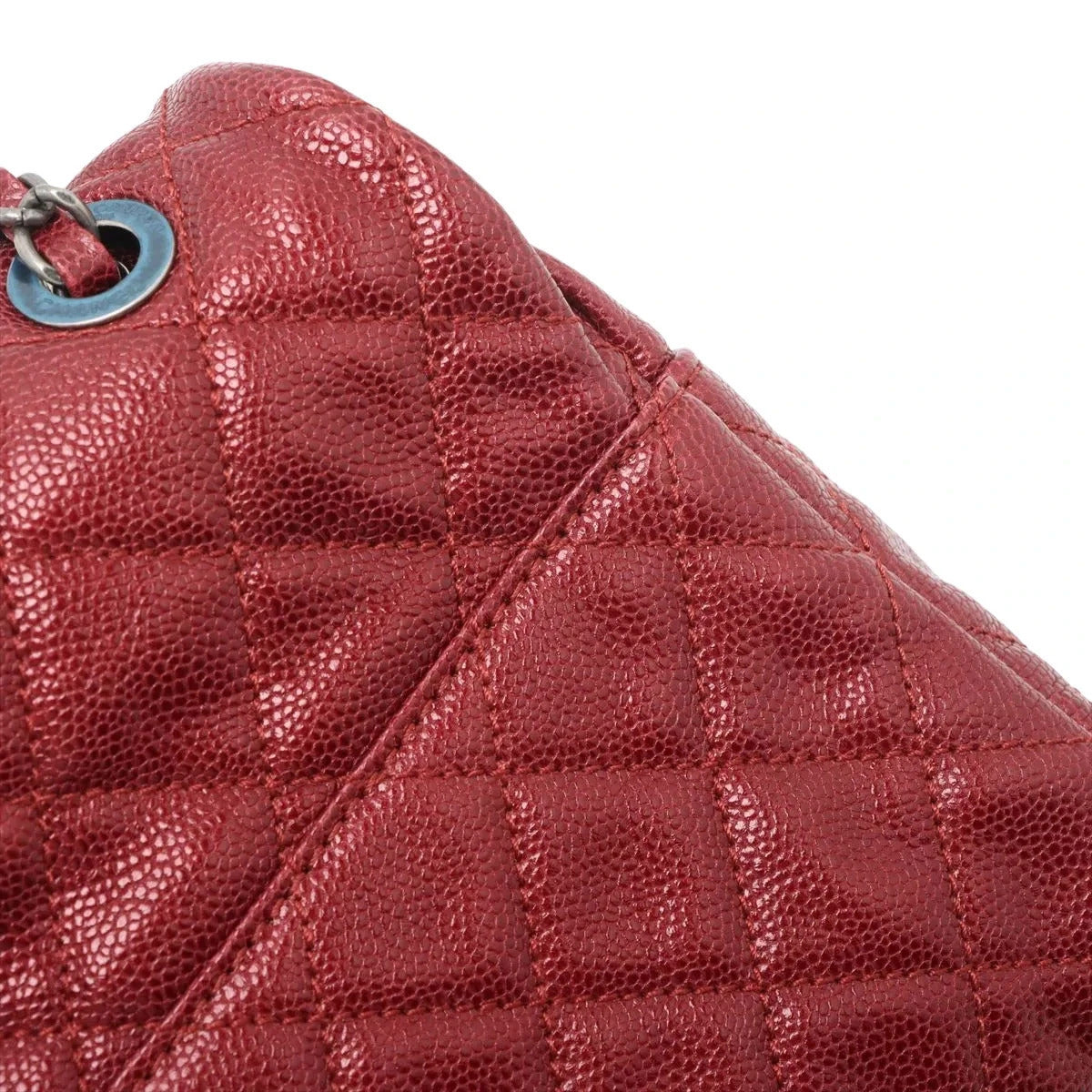 Pre-Loved Easy Flap Shoulder Bag Quilted Leather with Silver Hardware, Red