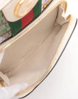 Pre-Loved Ophidia GG Flora Backpack Monogram Coated Canvas Small with Gold Hardware, Beige Ebony with Floral Multicolor