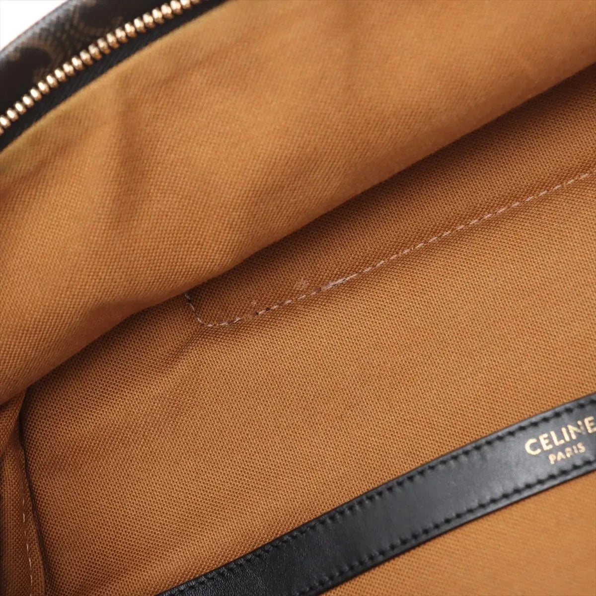Pre-Loved Triomphe Backpack Triomphe Coated Canvas with Gold Hardware, Brown