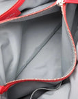 Pre-Loved Lady Dior Soft Shopping Tote Cannage Leather Large with Silver Hardware, Red