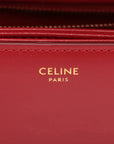 Pre-Loved Triomphe Shoulder Bag Leather Teen with Gold Hardware, Red